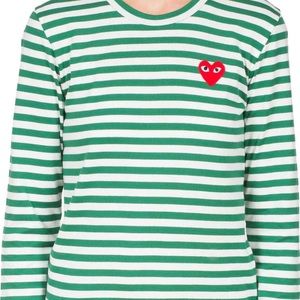 Comme Des Garcons PLAY green stripes long sleeves